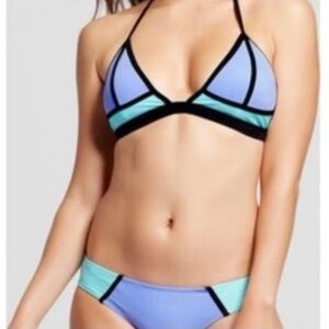 Small blue, purple and black bikini